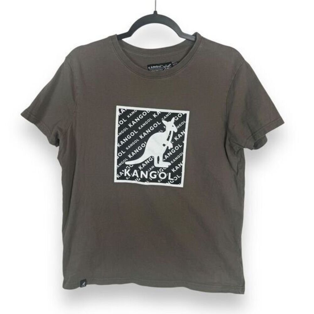Y2K Kangol Brown Graphic T Shirt Mens Size Medium Streetwear Hip Hop‎ Skater